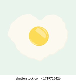 Ilustración de huevo frito en un fondo claro. Se puede utilizar en cafés y restaurantes.