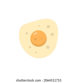 ilustración de un huevo frito, huevo colorido soleado. comida. fuente de proteínas. estilo de dibujos animados planos. diseño vectorial