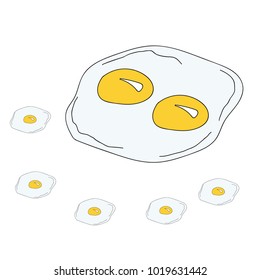 Illustration of fried eggs. Clipart