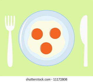 Illustration of Fried eggs icon for cafe breakfast