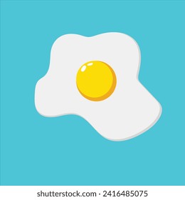 illustration of fried eggs on a sky blue background