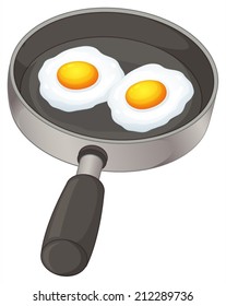 Illustration of the fried eggs on a white background