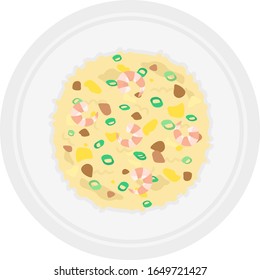 Illustration of fried rice.
Illustration of food.