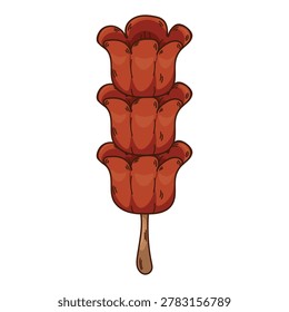 illustration of fried sausage, red sausage, processed sausage, meat, chicken meat, fish meat, minced meat sausage icon