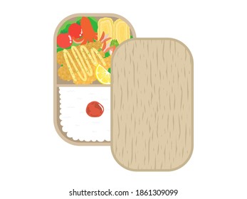 Illustration of fried shrimp lunch.