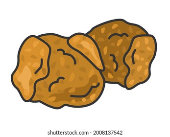 Ilustración de un plato frito.