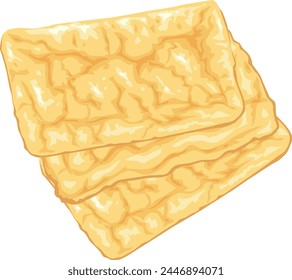 It is an illustration of Fried tofu.