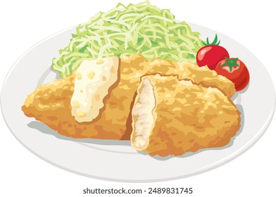 It is an illustration of fried whitefish
