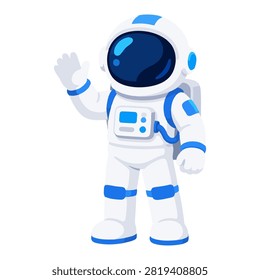 Illustration of friendly astronaut character for educational space themes