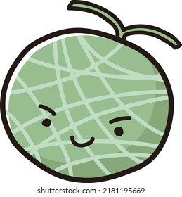 Illustration of a friendly character of melon