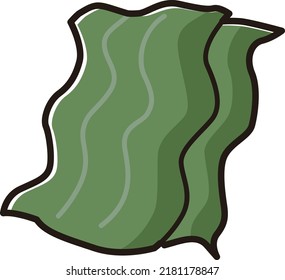 Illustration of a friendly character of seaweed