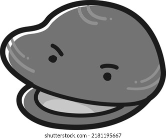 Illustration of a friendly character of a shellfish