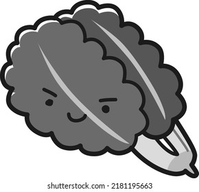Illustration of a friendly character of spinach