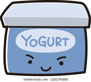 Illustration eines freundlichen Charakters von Jogurt