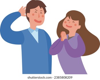 Illustration of a friendly couple