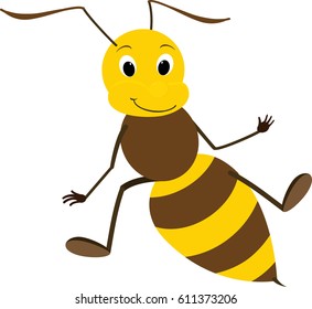 Illustration of a Friendly Cute Bee