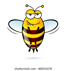 Illustration of a Friendly Cute Bee with Expression