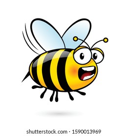 Illustration Friendly Cute Bee Flying Smiling Stock Vector (Royalty ...