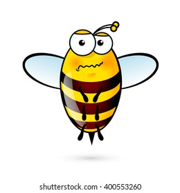 Illustration of a Friendly Cute Bee in Fear