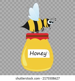 Illustration of a Friendly Cute Bee Flying and Smiling	