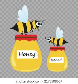 Illustration of a Friendly Cute Bee Flying and Smiling	