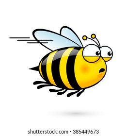 Illustration of a Friendly Cute Bee a Hurry to Visit