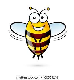 Illustration of a Friendly Cute Bee with Smile