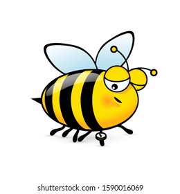 Illustration Friendly Cute Sleepy Bee Looks Stock Vector (Royalty Free ...