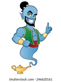 Illustration of a friendly genie