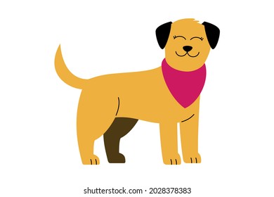 Illustration of a friendly and happy dog