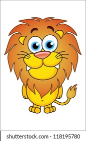 Illustration of friendly lion - vector