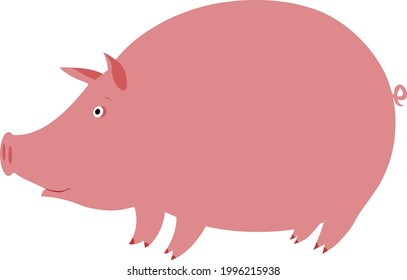 Illustration of a friendly pig