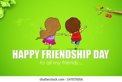 illustration of friends enjoying Happy Friendship Day