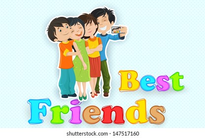 illustration of friends enjoying Happy Friendship Day