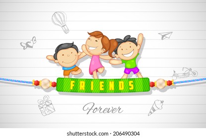 illustration of friends enjoying Happy Friendship Day