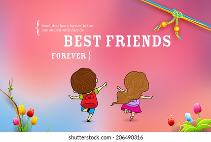 illustration of friends enjoying Happy Friendship Day