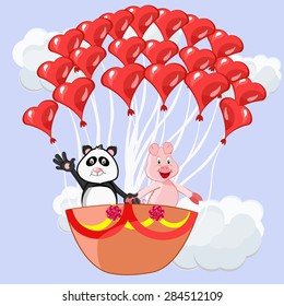 Illustration of friends in the sky