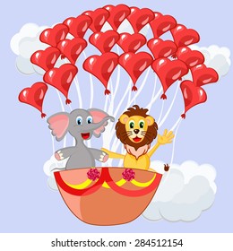 Illustration of friends in the sky
