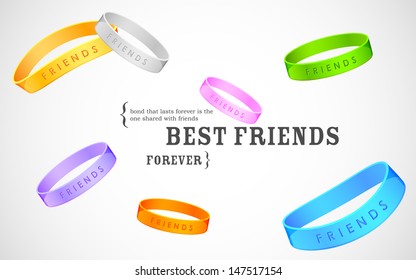 Illustration Of Friendship Band On Happy Friendship Day Greetings