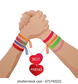 Illustration Of Friendship Band On Happy Friendship Day Greetings