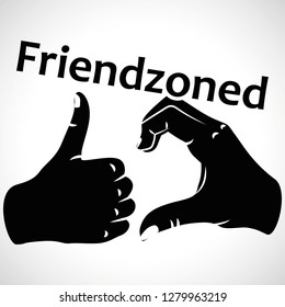 Illustration Friendzoned Hands Shape for creative use in graphic design