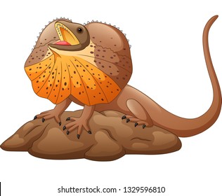 Illustration of frilled lizard isolated on white background