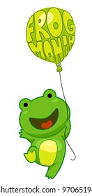 Illustration of a Frog Celebrating National Frog Month