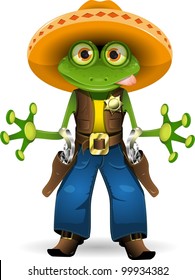 illustration of a frog dressed as sheriff