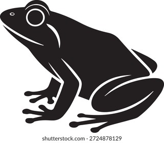 Ilustración de una rana, aislado sobre un fondo blanco, perfecto para la vida silvestre, la naturaleza, la vida del estanque, los diseños de los niños, la educación, la biología y los proyectos creativos de temática animal.
