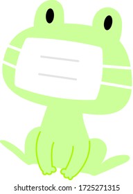Illustration of a frog with mask