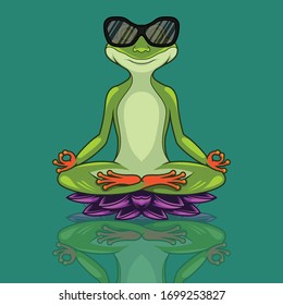 Illustration of frog in meditation pose