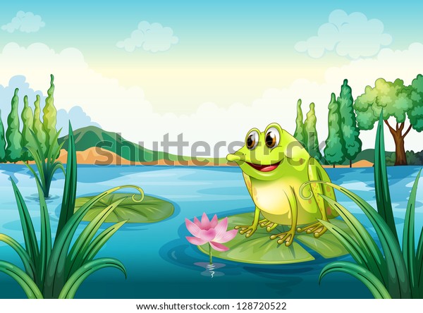 Illustration Frog River Stock Vector (Royalty Free) 128720522