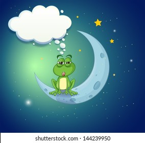 Illustration of a frog at the sky with an empty callout