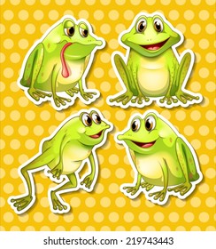 Illustration of frogs in different poses